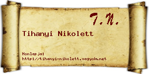 Tihanyi Nikolett névjegykártya